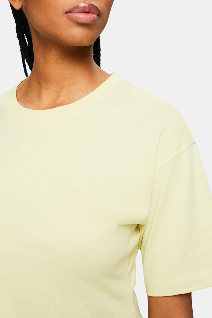 Figursydd T-shirt med rund ringning, LIME YELLOW, detail image number 3