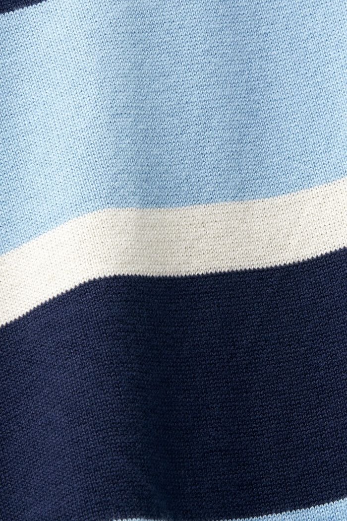 Randig tenniströja i bomull med logo, BRIGHT BLUE, detail image number 5