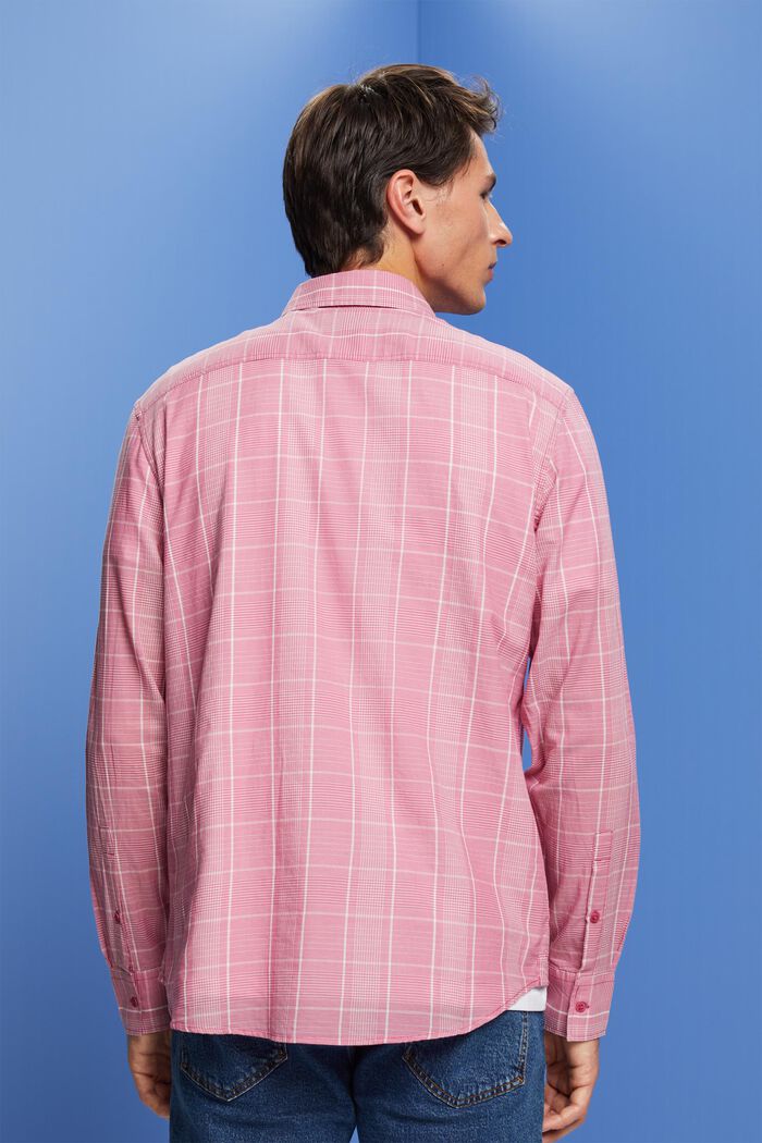 Rutig, lätt skjorta, 100% bomull, DARK PINK, detail image number 3