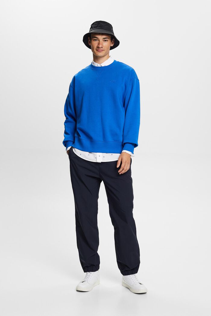 Sweatshirt med logobroderi, BRIGHT BLUE, detail image number 1