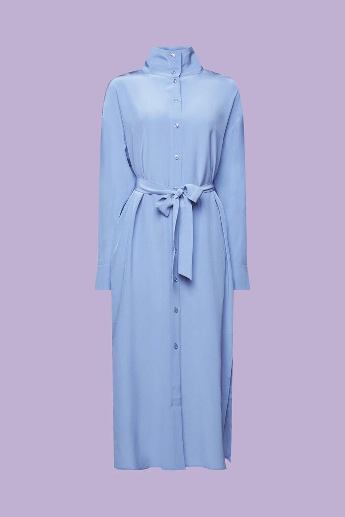 Skjortklänning i siden med midilängd, BLUE LAVENDER, detail image number 7