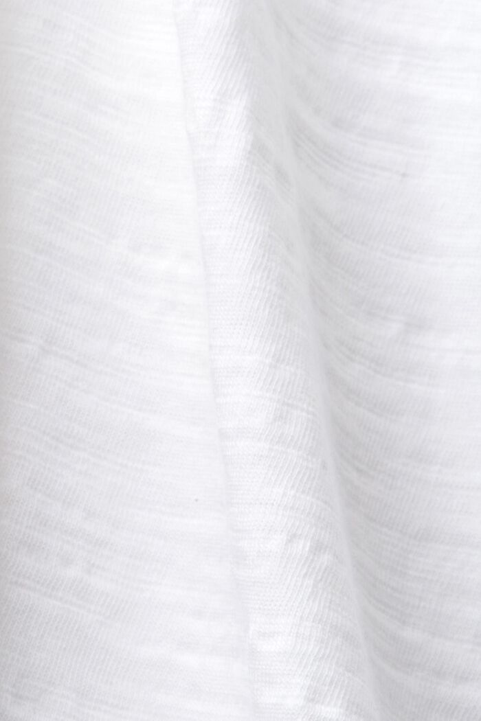 T-shirt i jersey med broderad ärm, WHITE, detail image number 4