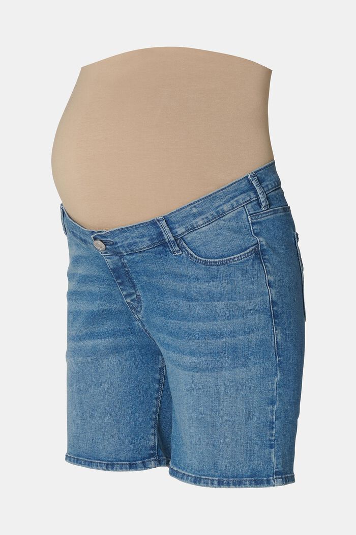 MATERNITY Jeansshorts med linning över magen, BLUE MEDIUM WASHED, detail image number 5