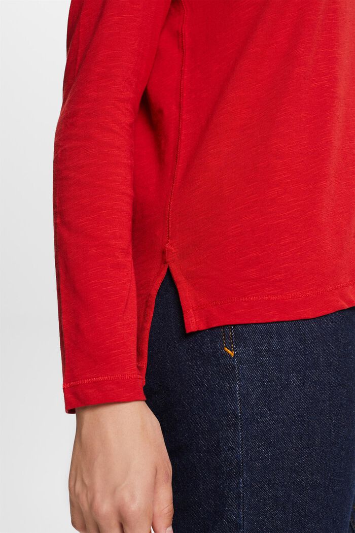 Långärmad jersey-T-shirt, 100% bomull, DARK RED, detail image number 2