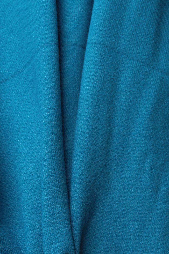 Stickad tröja med huva, TEAL BLUE, detail image number 1