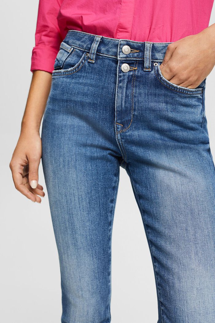Jeans med två knappar, ekologisk bomull, BLUE MEDIUM WASHED, detail image number 0