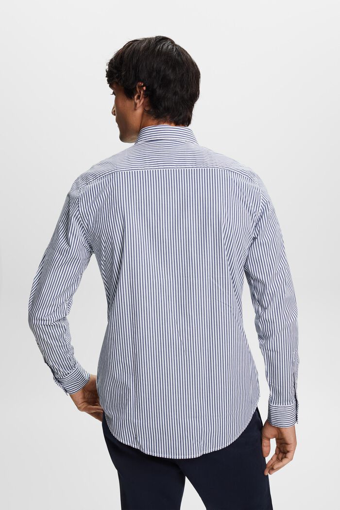 Randig skjorta i bomullspoplin, GREY BLUE, detail image number 3
