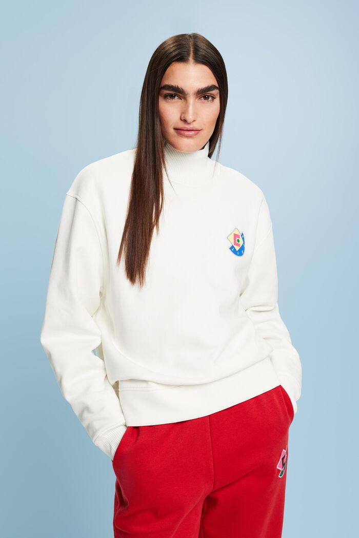 Sweatshirt med logo och halvpolokrage, ICE, detail image number 2