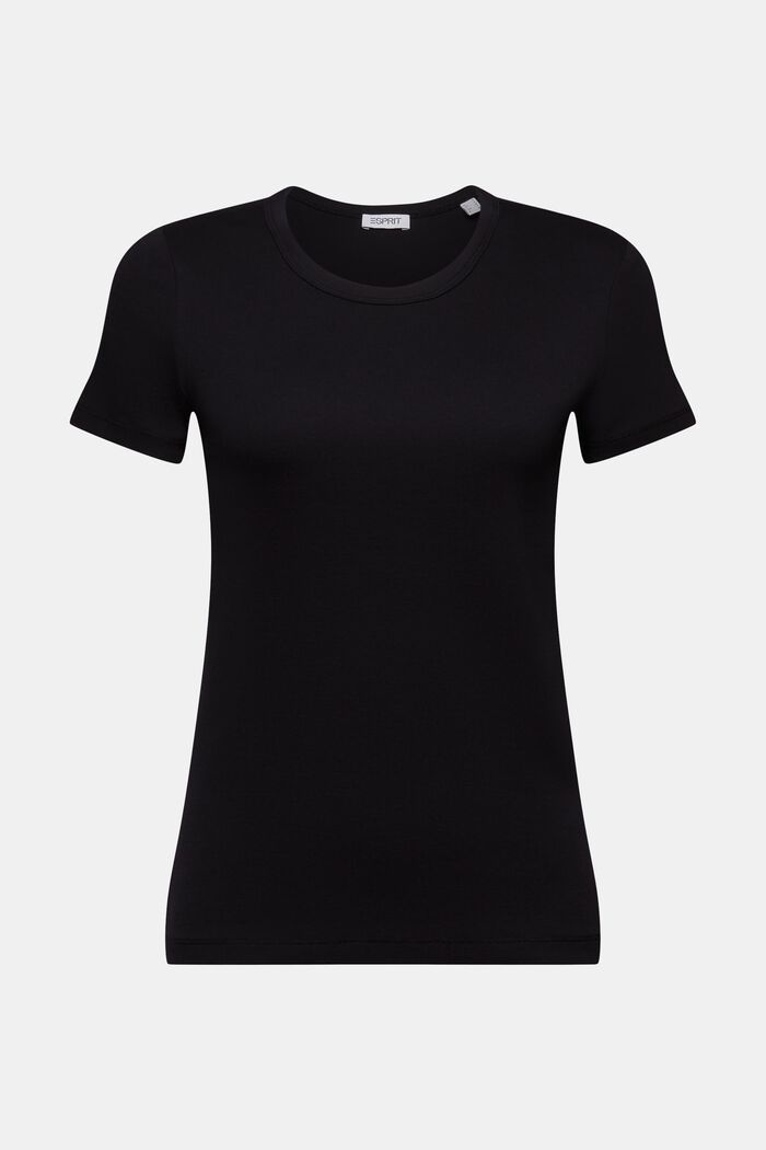 Kortärmad T-shirt i bomull, BLACK, detail image number 6