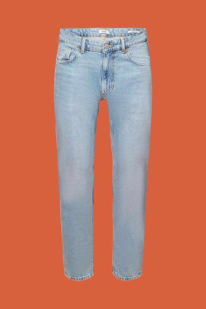 Avslappnade jeans med smal passform, BLUE LIGHT WASHED, detail image number 8