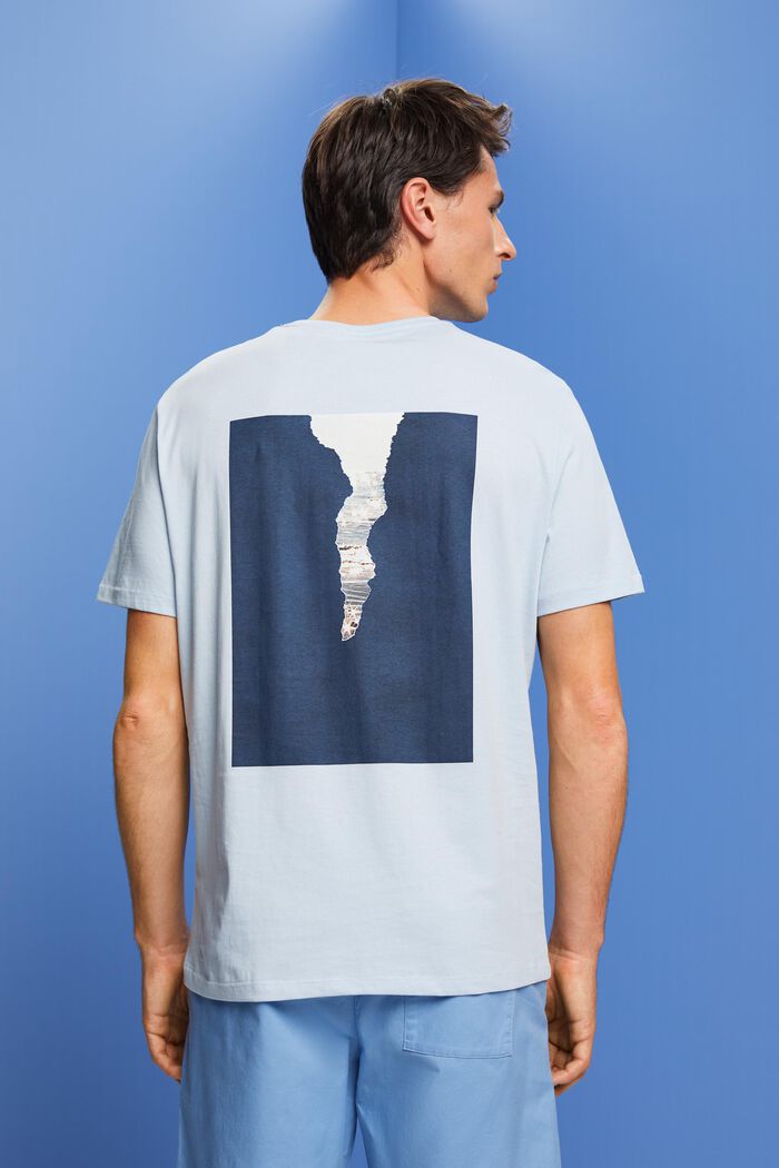 T-shirt med tryck bak, 100% bomullsjersey, PASTEL BLUE, detail image number 3