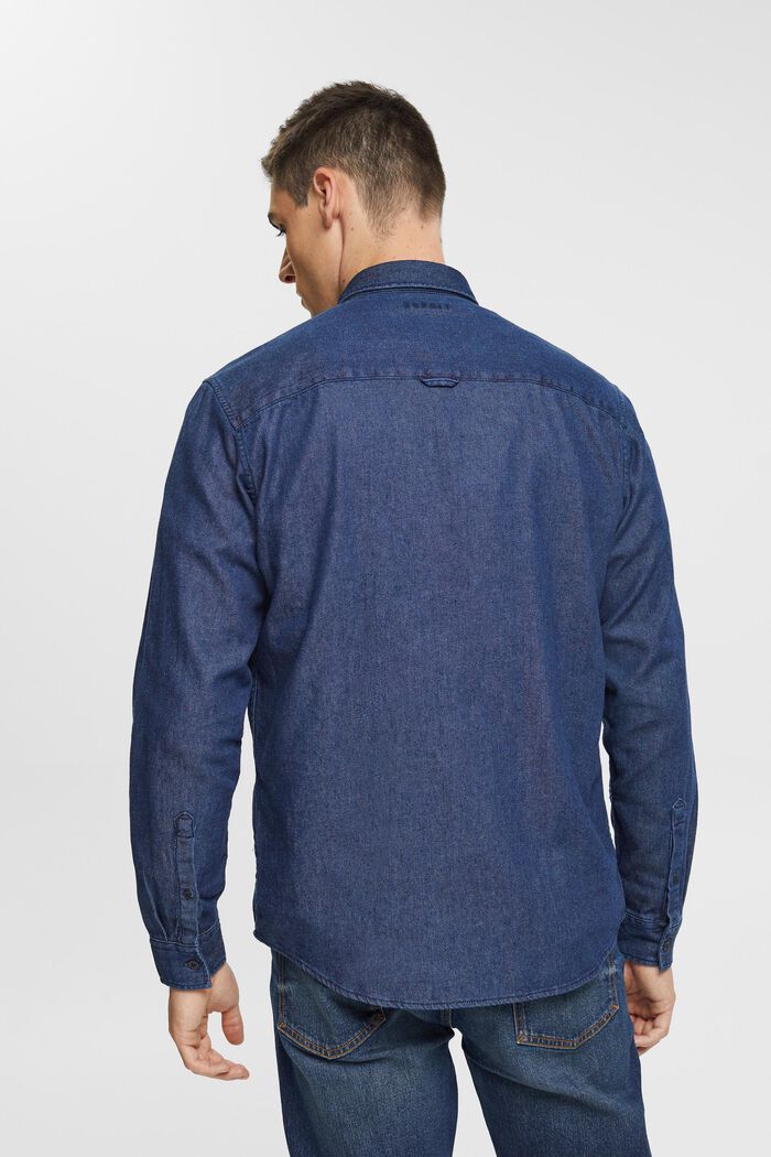 Jeansskjorta, BLUE DARK WASHED, detail image number 3