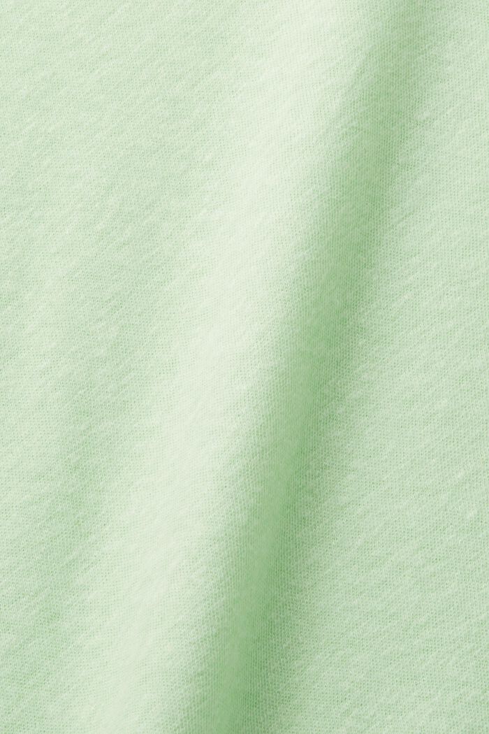 T-shirt i blandning av bomull och linne, CITRUS GREEN, detail image number 4