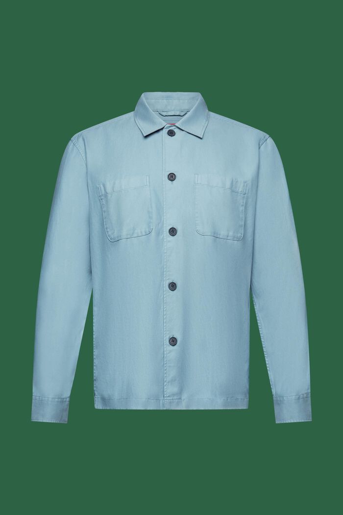 Button down-skjorta i twill, TEAL BLUE, detail image number 7