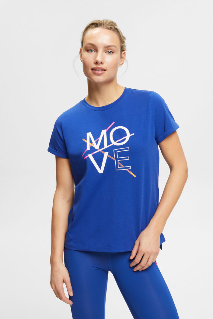 Sportig T-shirt i bomull, BRIGHT BLUE, detail image number 0