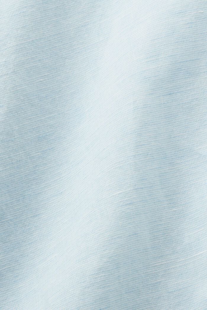 Skjortblus i bomull-linne, LIGHT TURQUOISE, detail image number 5