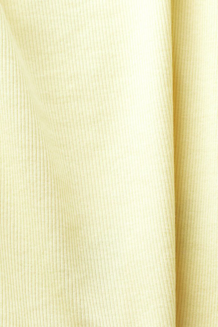 Ribbstickad jerseytopp med spets, LIME YELLOW, detail image number 5