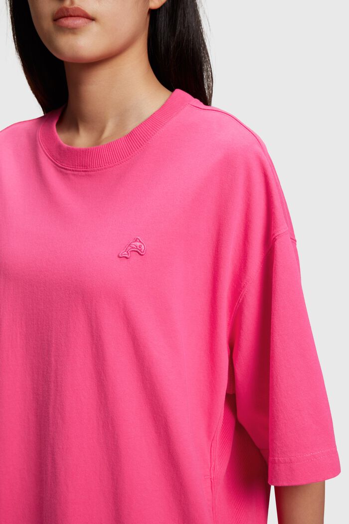 T-shirtklänning med delfinmärke, PINK, detail image number 2