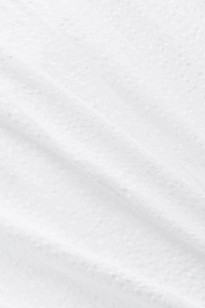 Randig V-ringad bomullsblus, WHITE, detail image number 4