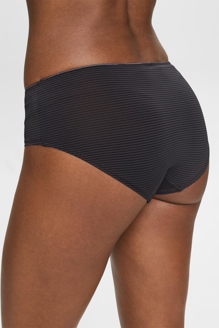 Randiga shorts i mikrofiber, DARK GREY, detail image number 3