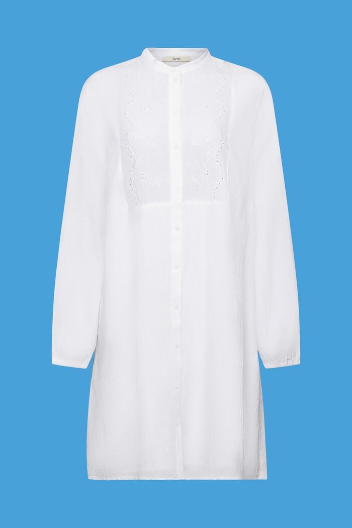 T-shirtklänning med brodyr, WHITE, detail image number 6
