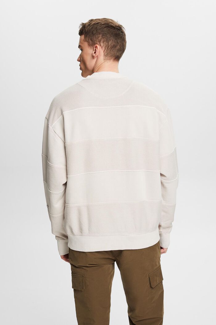 Sweatshirt i texturerad ekologisk bomull, LIGHT BEIGE, detail image number 2
