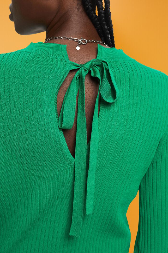 Rundringad tröja med färgblock, EMERALD GREEN, detail image number 2