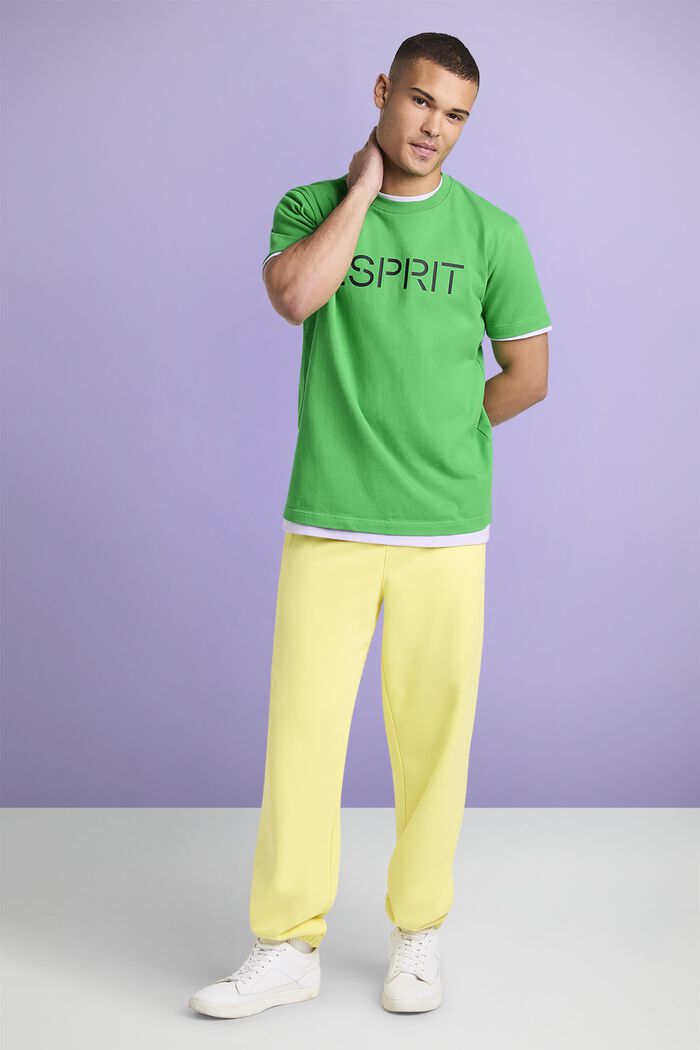 T-shirt i bomullsjersey med logo, unisexmodell, GREEN, detail image number 1