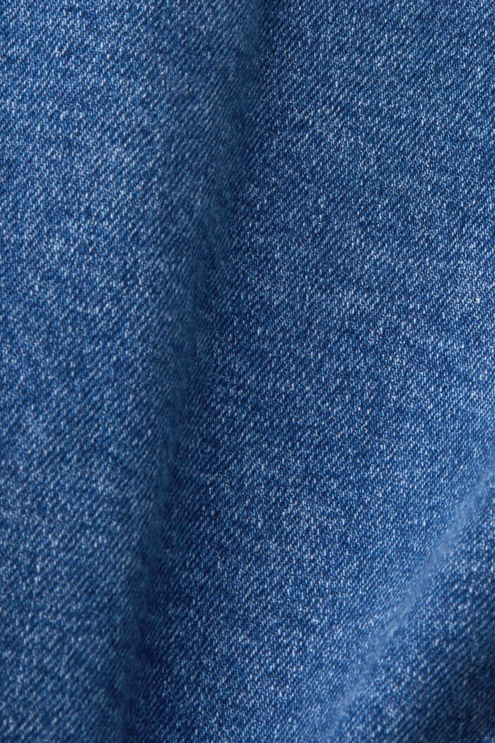 Kort jeansjacka med fransar, BLUE DARK WASHED, detail image number 5