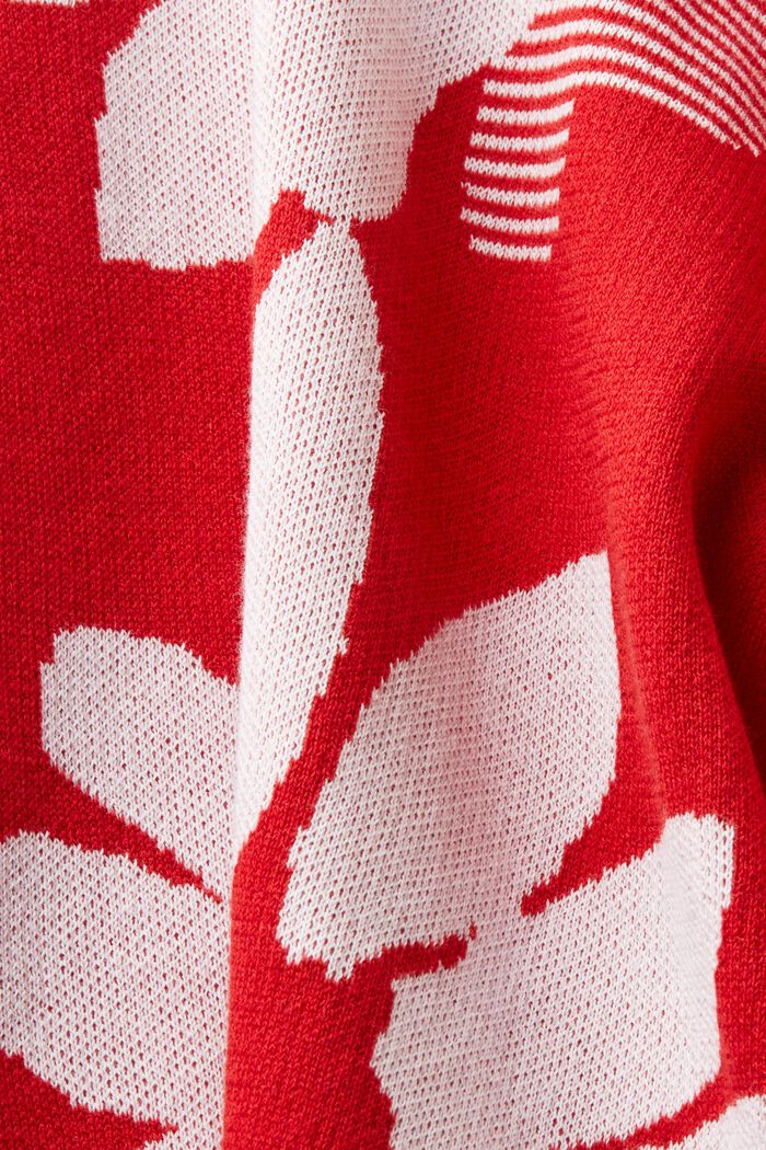 Jacquardsweatshirt i bomull, DARK RED, detail image number 5