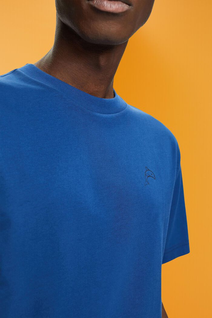 T-shirt i bomull med delfintryck, BRIGHT BLUE, detail image number 2
