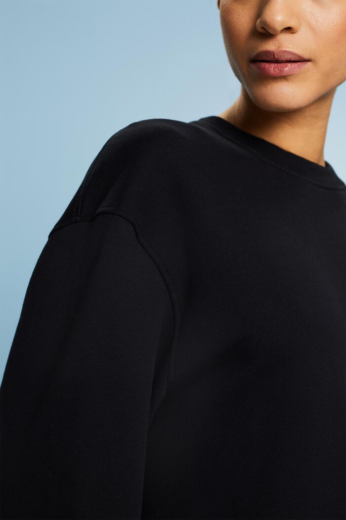 Oversize-sweatshirt med mönster, BLACK, detail image number 3