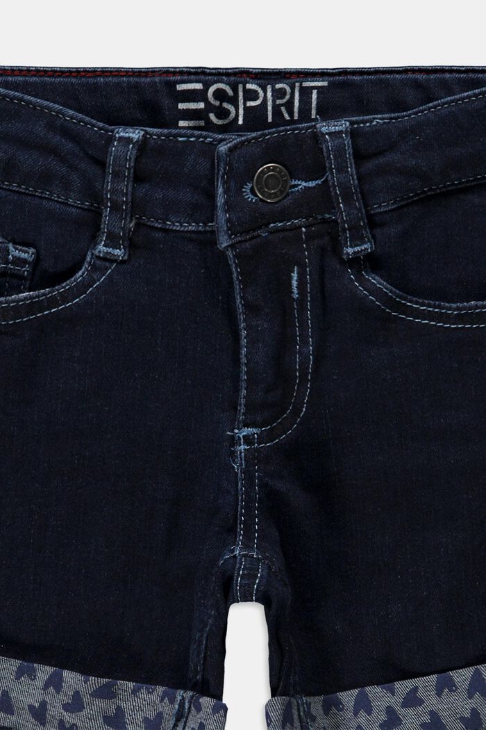 Återvunnet material: Jeansshorts med reglerbar linning, BLUE DARK WASHED, detail image number 2