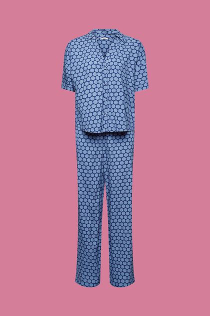 Pyjamas med polkaprickigt tryck