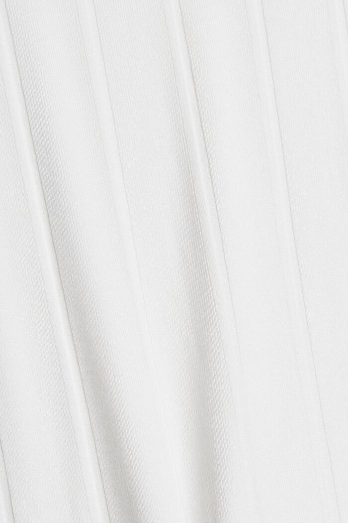 Ribbad långärmad tröja med ståkrage, OFF WHITE, detail image number 4