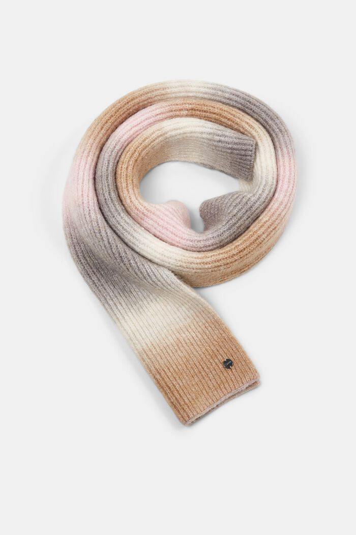 Flerfärgad stickad halsduk med ull, LIGHT PINK, detail image number 0