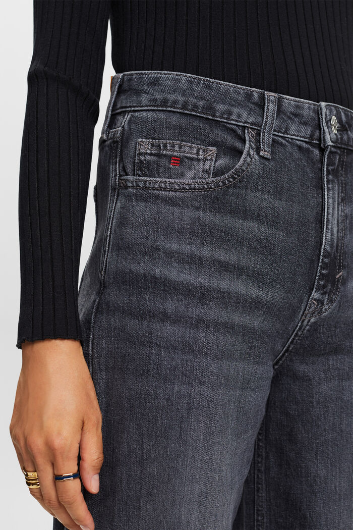 Jeans med vida ben och hög midja, BLACK MEDIUM WASHED, detail image number 2