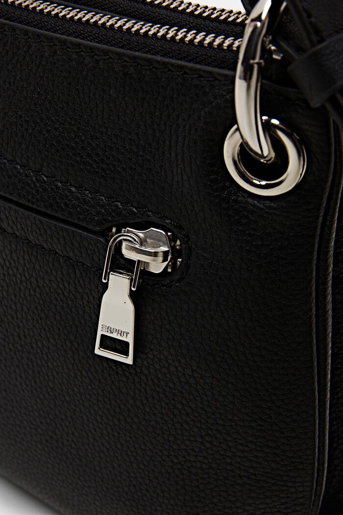 Skinnväska med flätat handtag, BLACK, detail image number 1