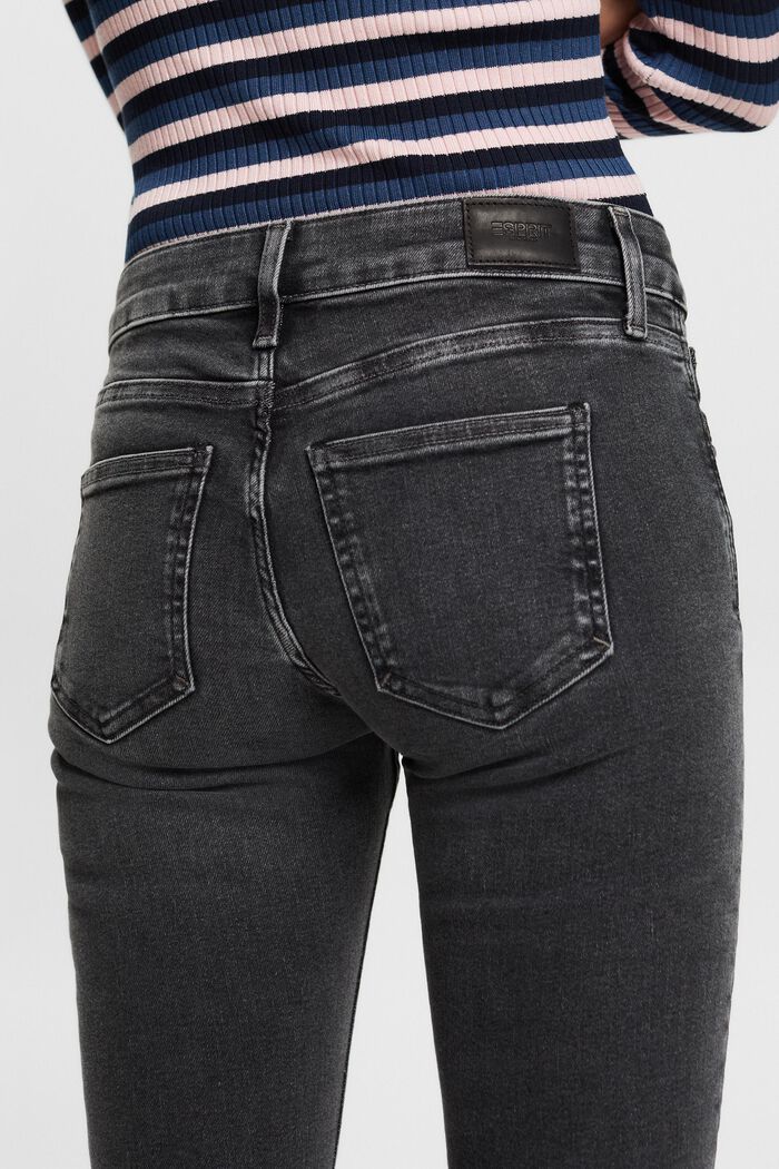 Skinny-jeans med mellanhög midja, BLACK DARK WASHED, detail image number 4