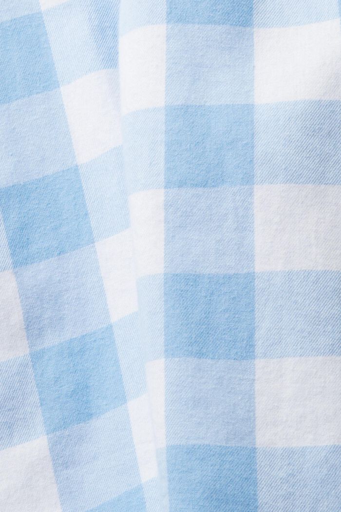 Vichyrutig flanellskjorta i hållbar bomull, BRIGHT BLUE, detail image number 7