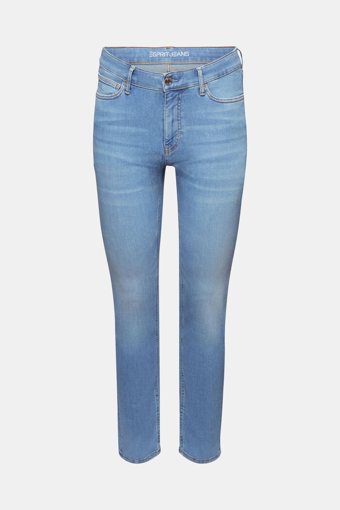 Skinny-jeans med mellanhög midja, BLUE LIGHT WASHED, detail image number 6