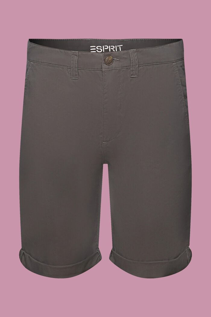 Shorts i chinostil, hållbar bomull, DARK GREY, detail image number 7