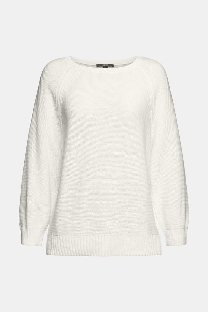 TENCEL™: stickad tröja med fladdermusärm, OFF WHITE, detail image number 7