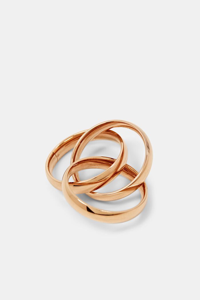 Roséguldfärgad trio-ring i rostfritt stål, ROSEGOLD, detail image number 1