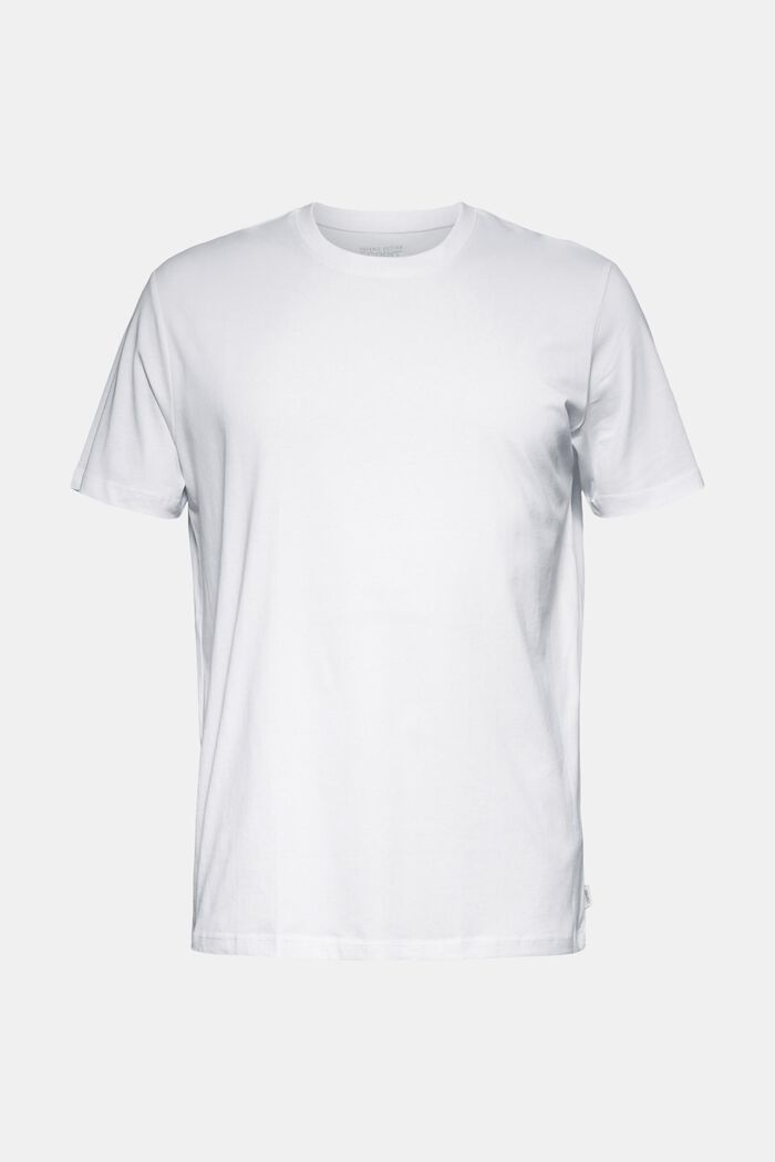 T-shirt i jersey, 100% bomull, WHITE, overview