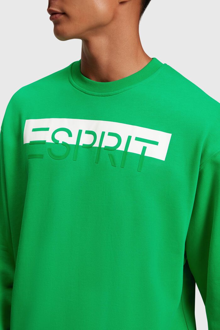 Sweatshirt med mattglänsande applicerad logo, GREEN, detail image number 3