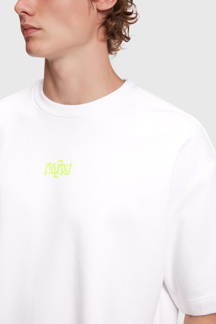 Sweatshirt i avslappnad passform med neontryck, WHITE, detail image number 2