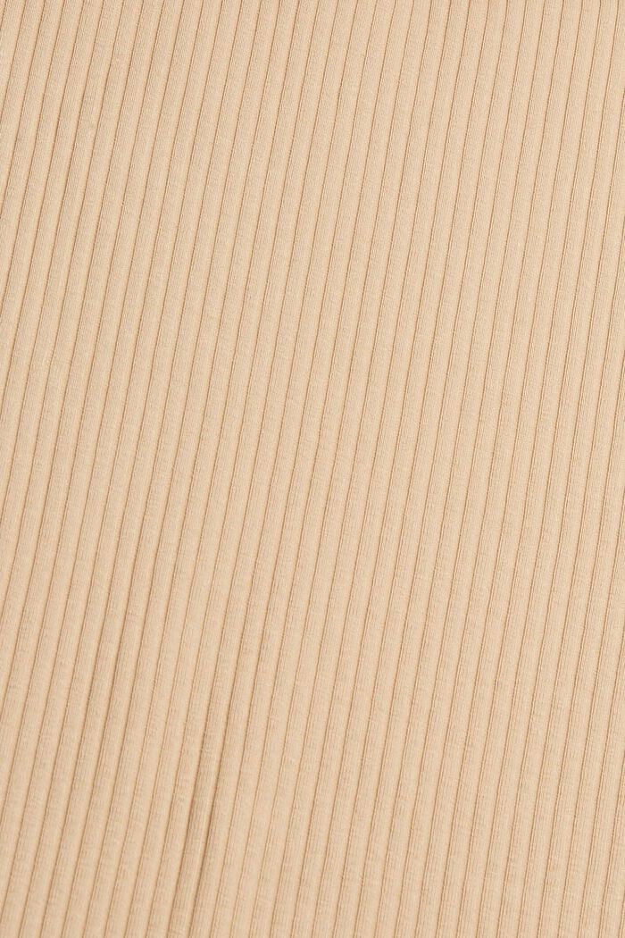 Ribbad jerseykjol i ekologisk bomull, BEIGE, detail image number 4