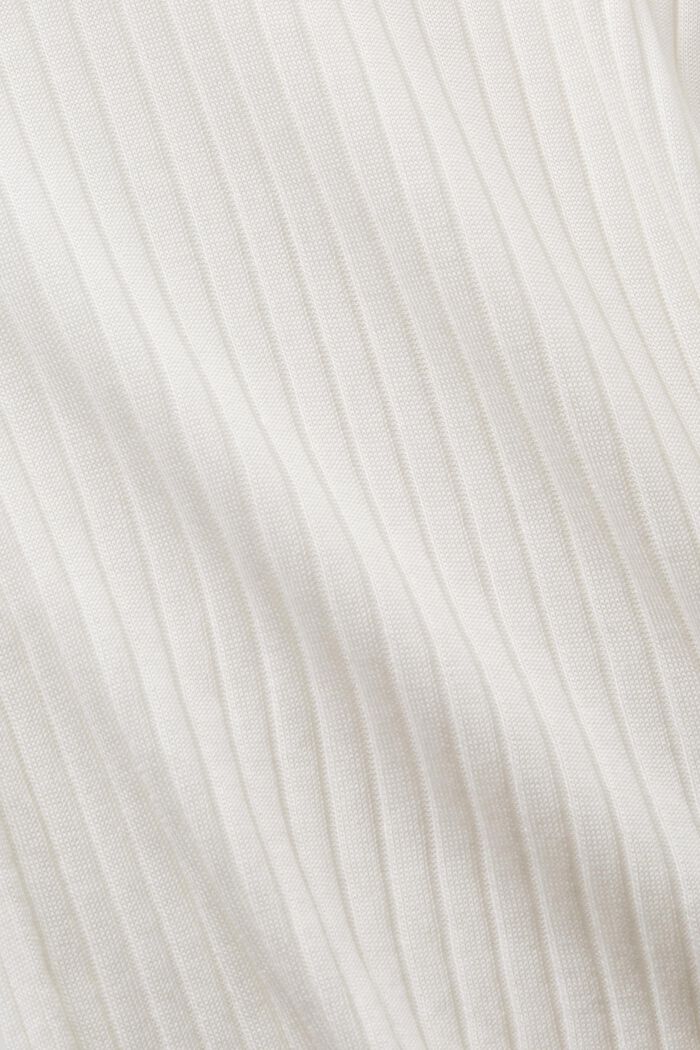 Ribbstickad rundringad tröja, OFF WHITE, detail image number 5