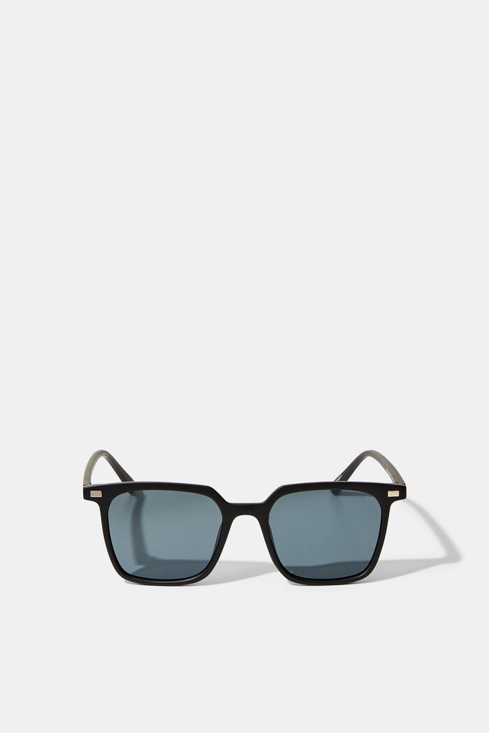 Kantiga solglasögon med plastbåge, BLACK, detail image number 0